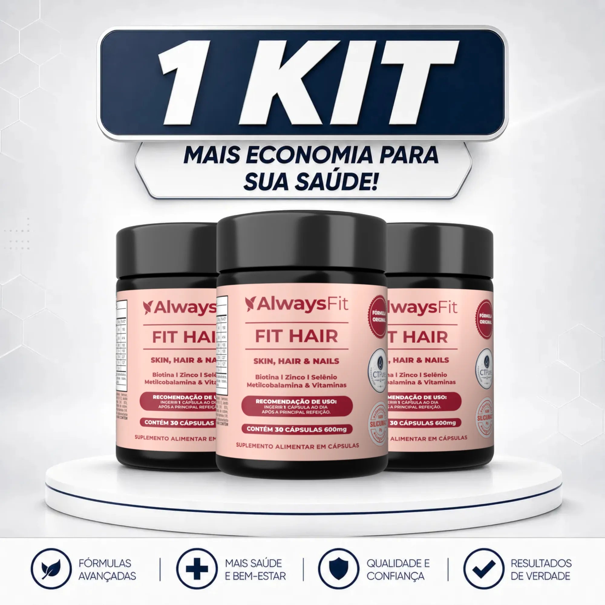 Kit 36 - 3 FitHair — Suplemento alimentar em cápsulas
