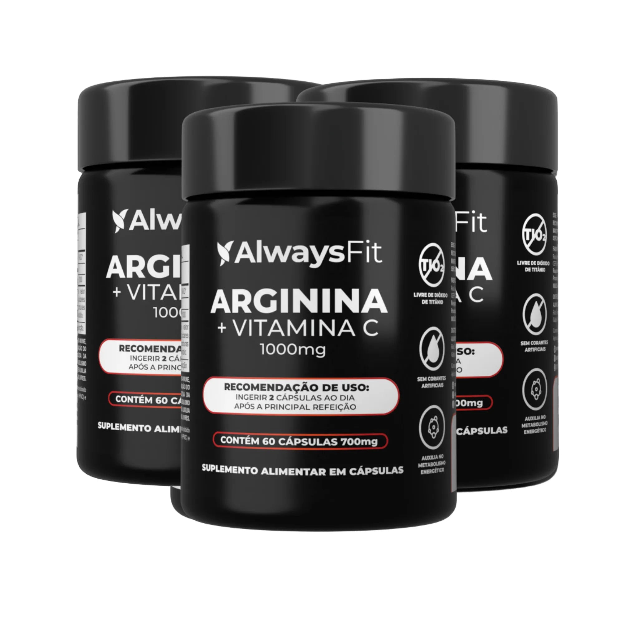 Arginina + Vitamina C — Suplemento alimentar em cápsulas