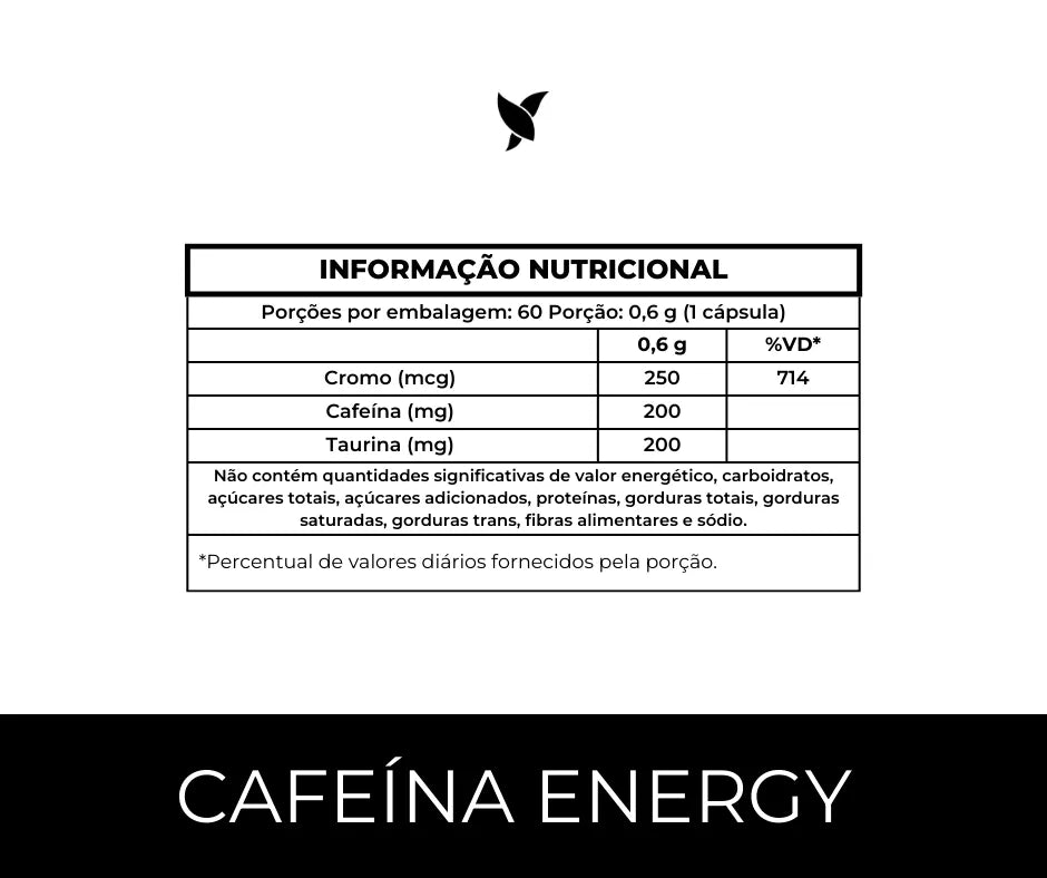 Cafeína Energy — Suplemento alimentar em cápsulas
