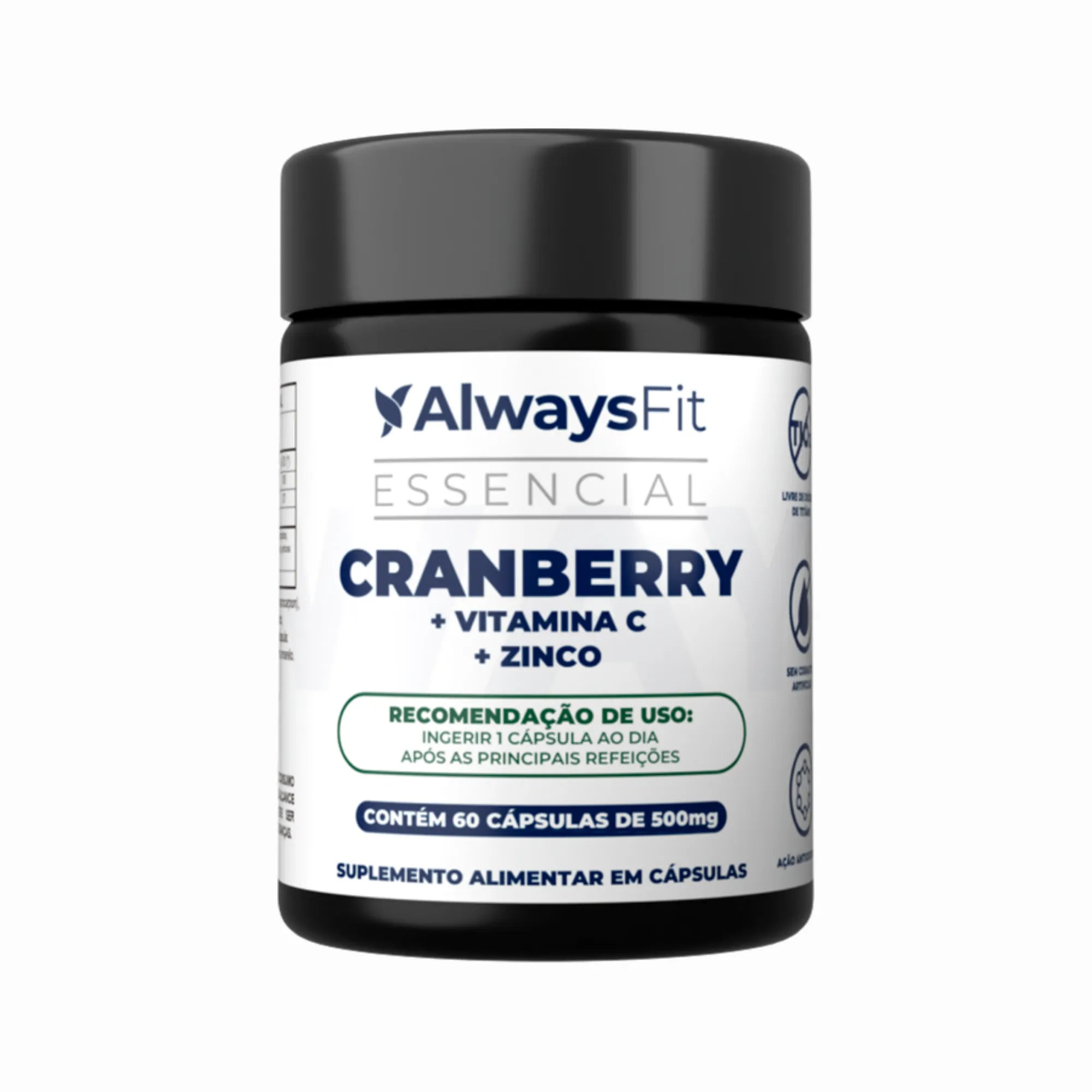 Cranberry + Vitamina C + Zinco — Suplemento alimentar em cápsulas