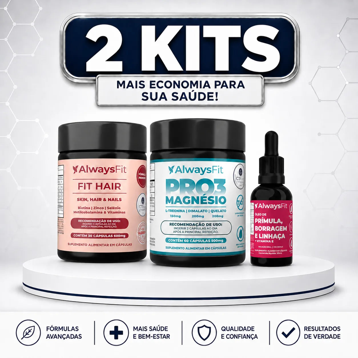 Kit 6 - Fithair + Composto Meno + Pro3