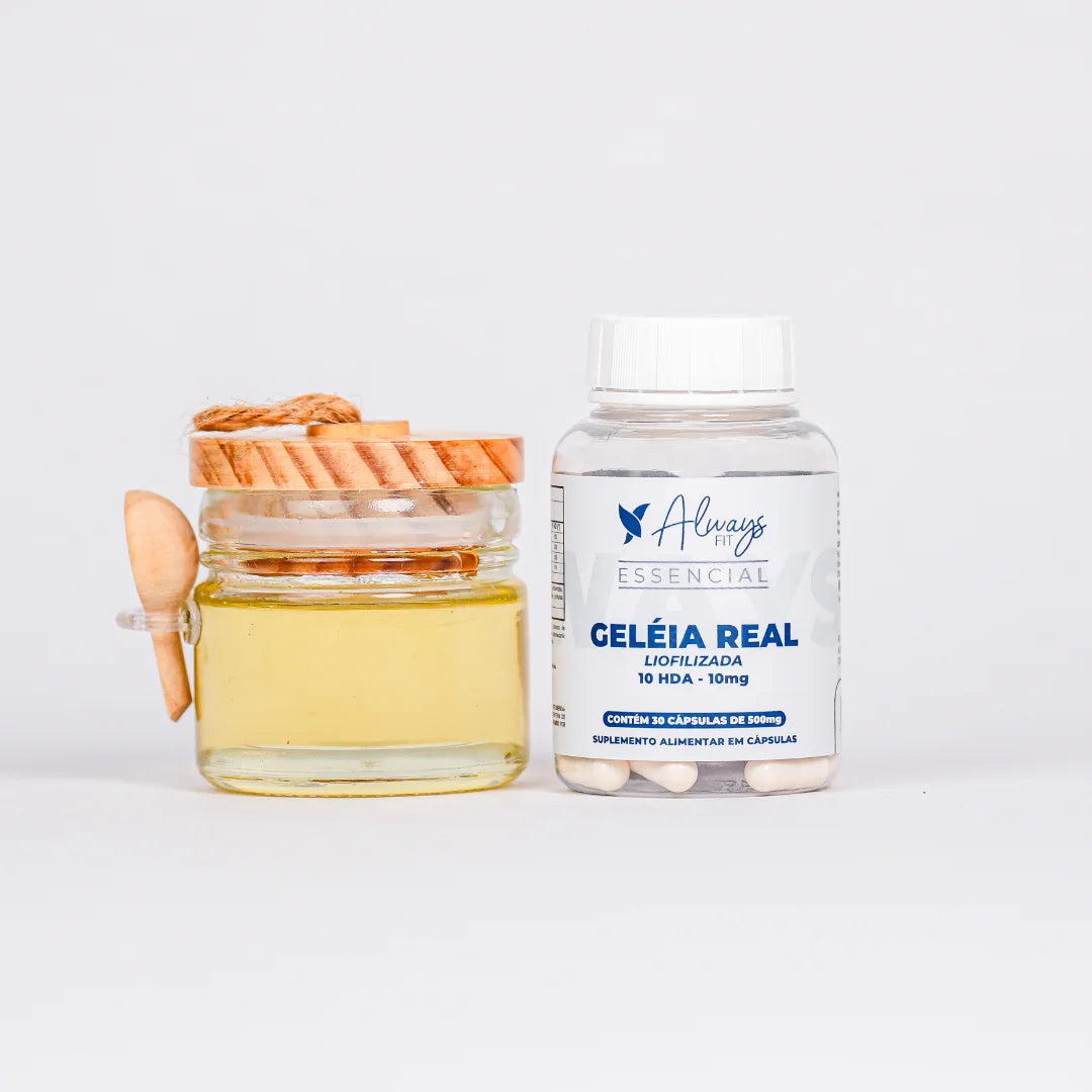 Geleia Real Liofilizada com 10-HDA — Suplemento alimentar em cápsulas