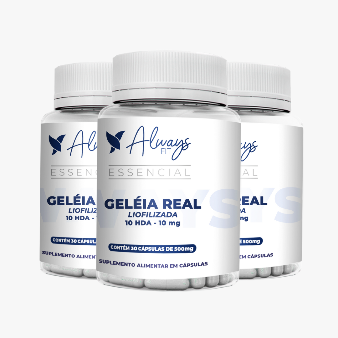 Geleia Real Liofilizada com 10-HDA — Suplemento alimentar em cápsulas