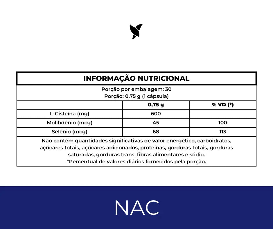 Kit 3 NAC - N-Acetil L-Cisteína - 600mg - Precursor da Glutationa
