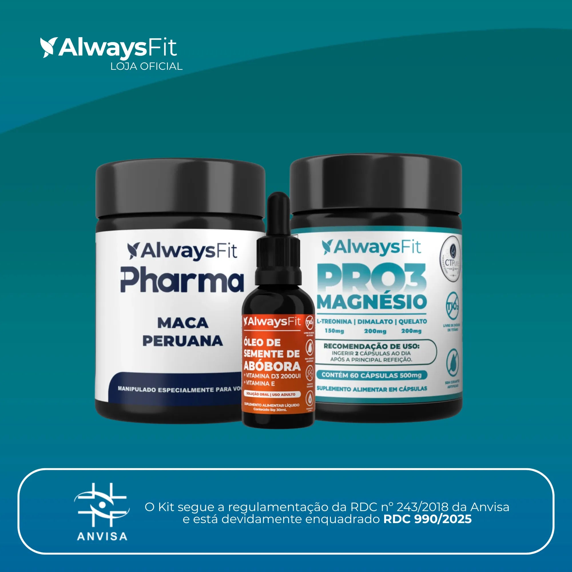 Kit 18 - Óleo semente de abóbora + Maca Peruana + Pro3