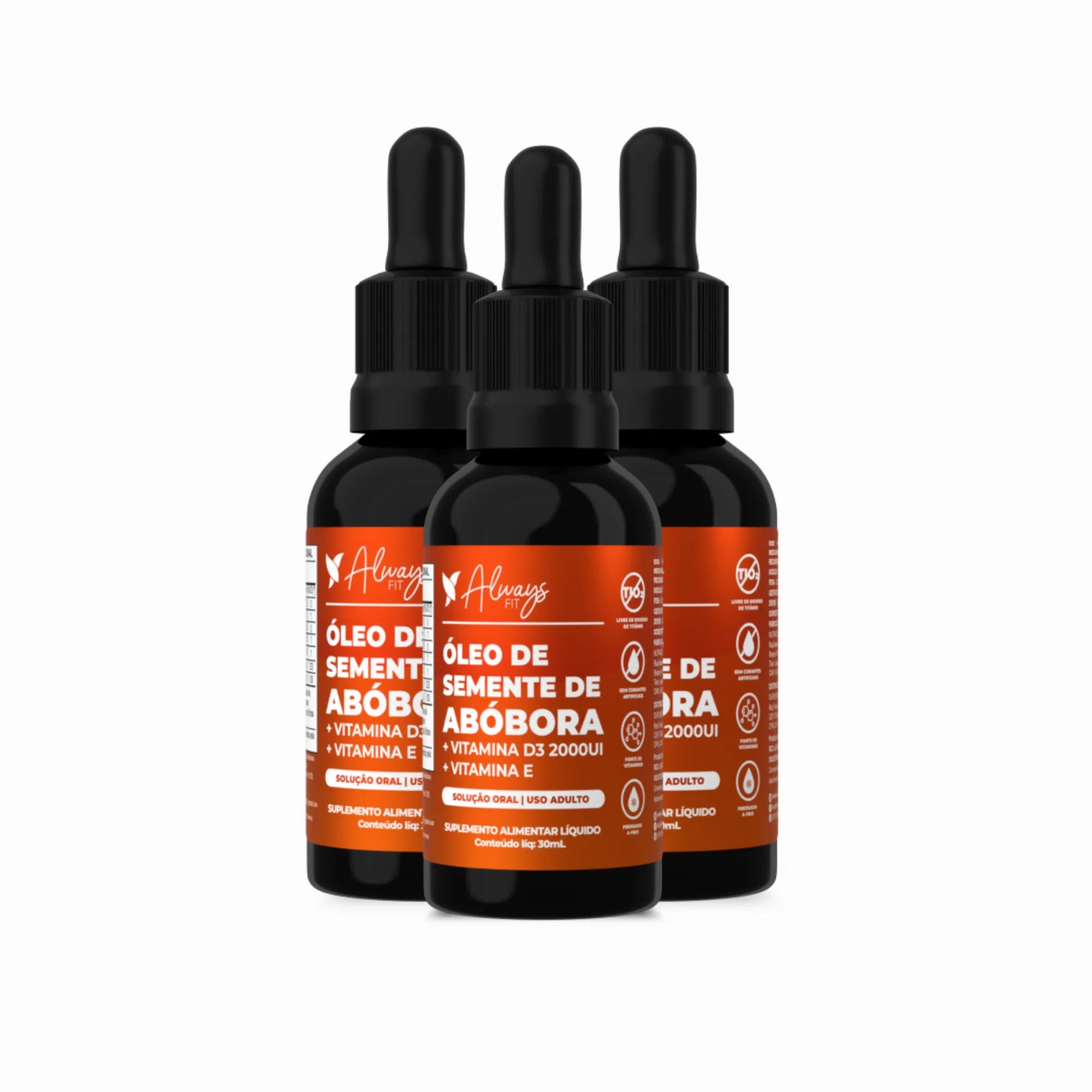 Kit 3 Óleos de Semente de Abóbora com Vitaminas D3 e E