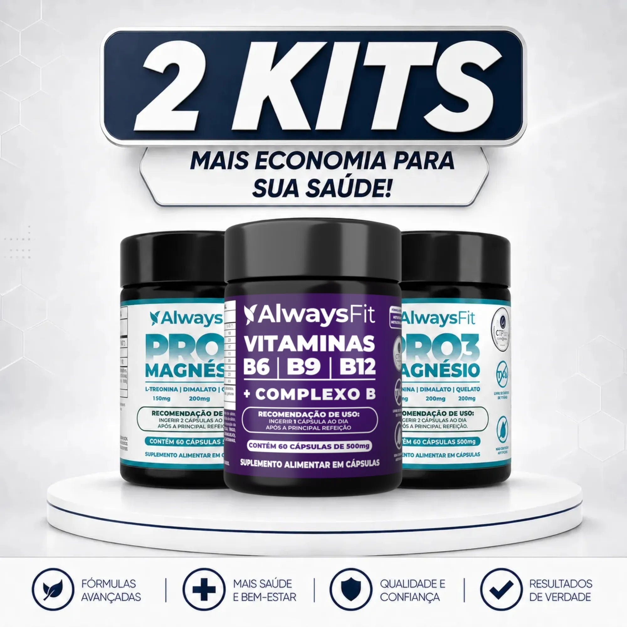 Kit 35 - 2 PRO3 Magnésio + Complexo B