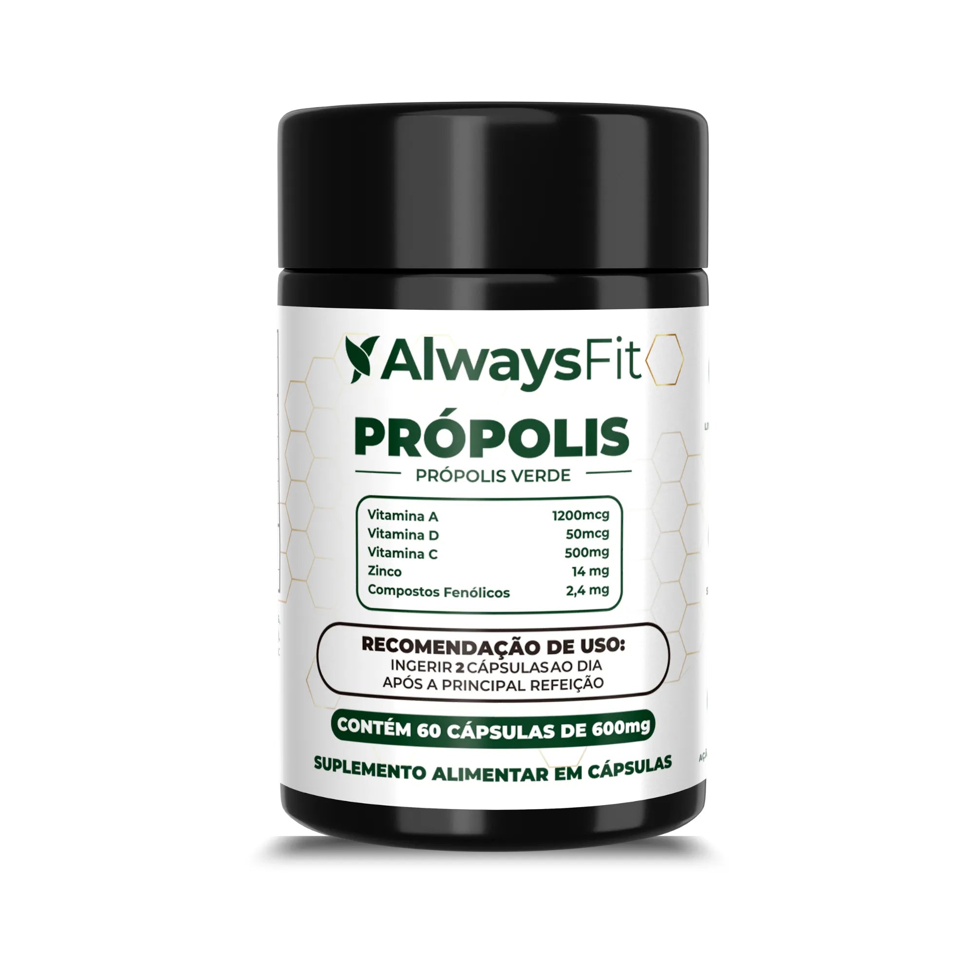 Própolis Verde com Vitaminas A, D3, C e Zinco - 60 Cápsulas