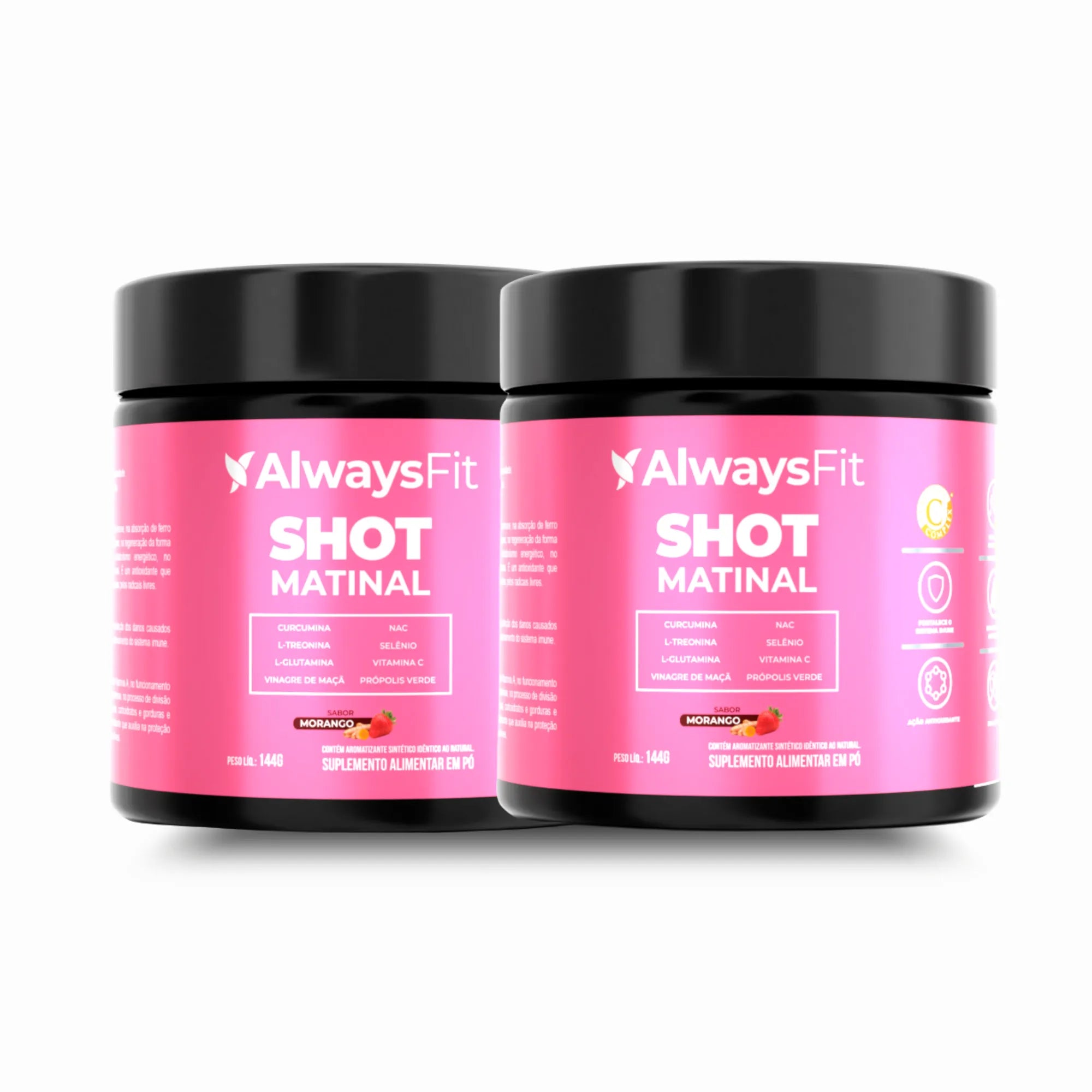 Shot Matinal — Suplemento alimentar em pó (sabor morango)