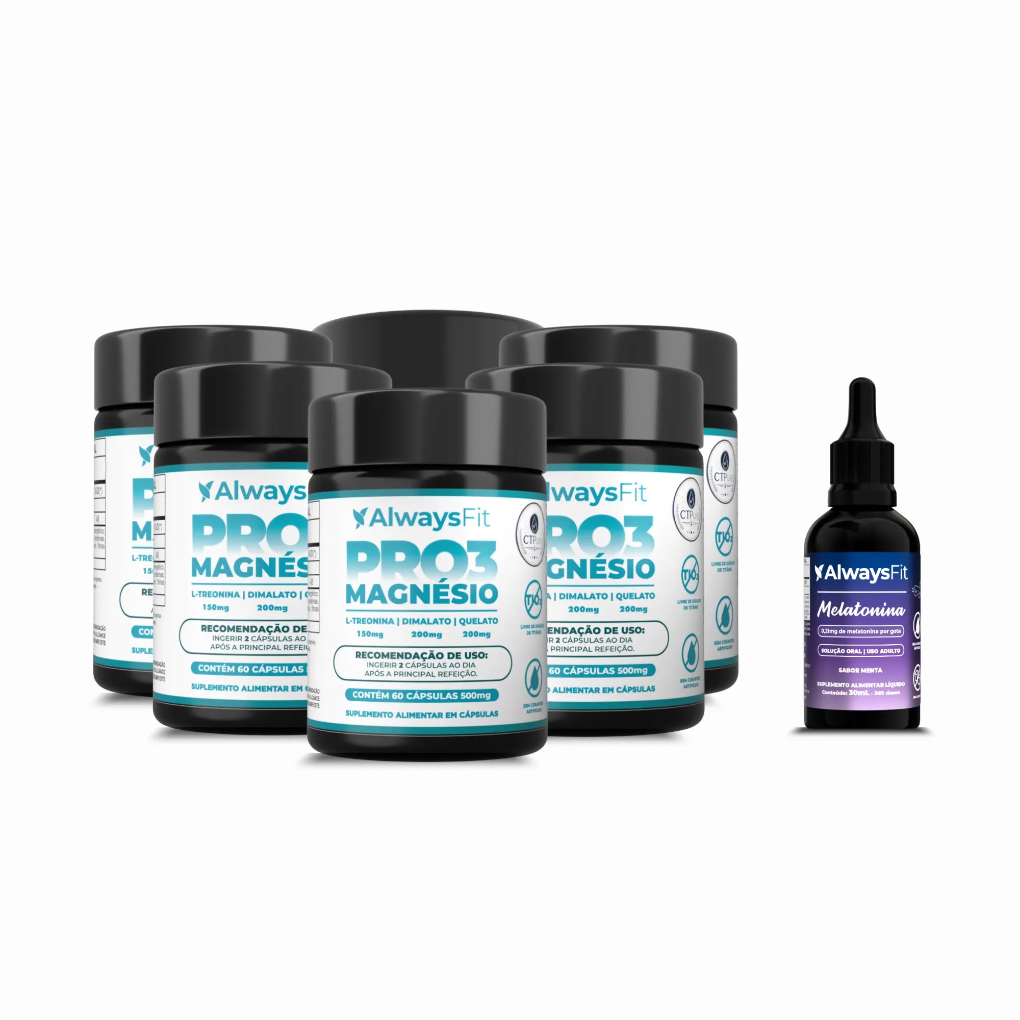 Kit 24 - Shot Matinal + Pré-Treino + Creatina + Pro5Fibras + Pro3Magnésio