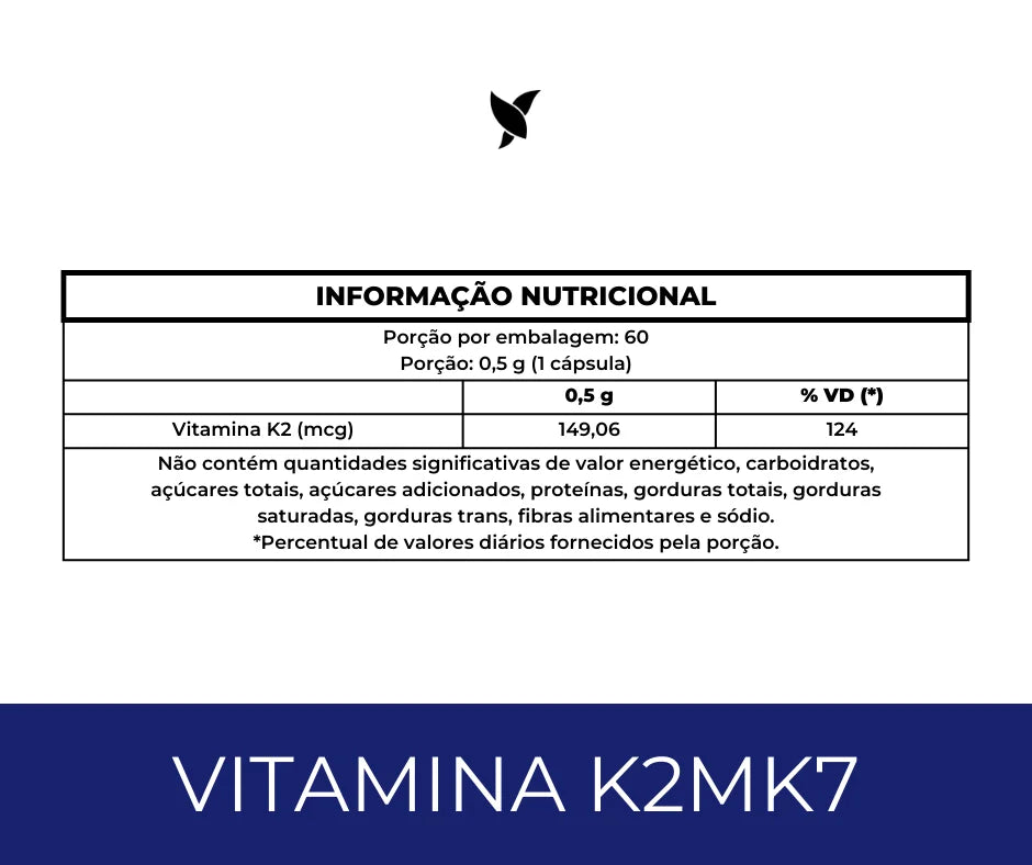 Vitamina K2 (MK-7) — Suplemento alimentar em cápsulas
