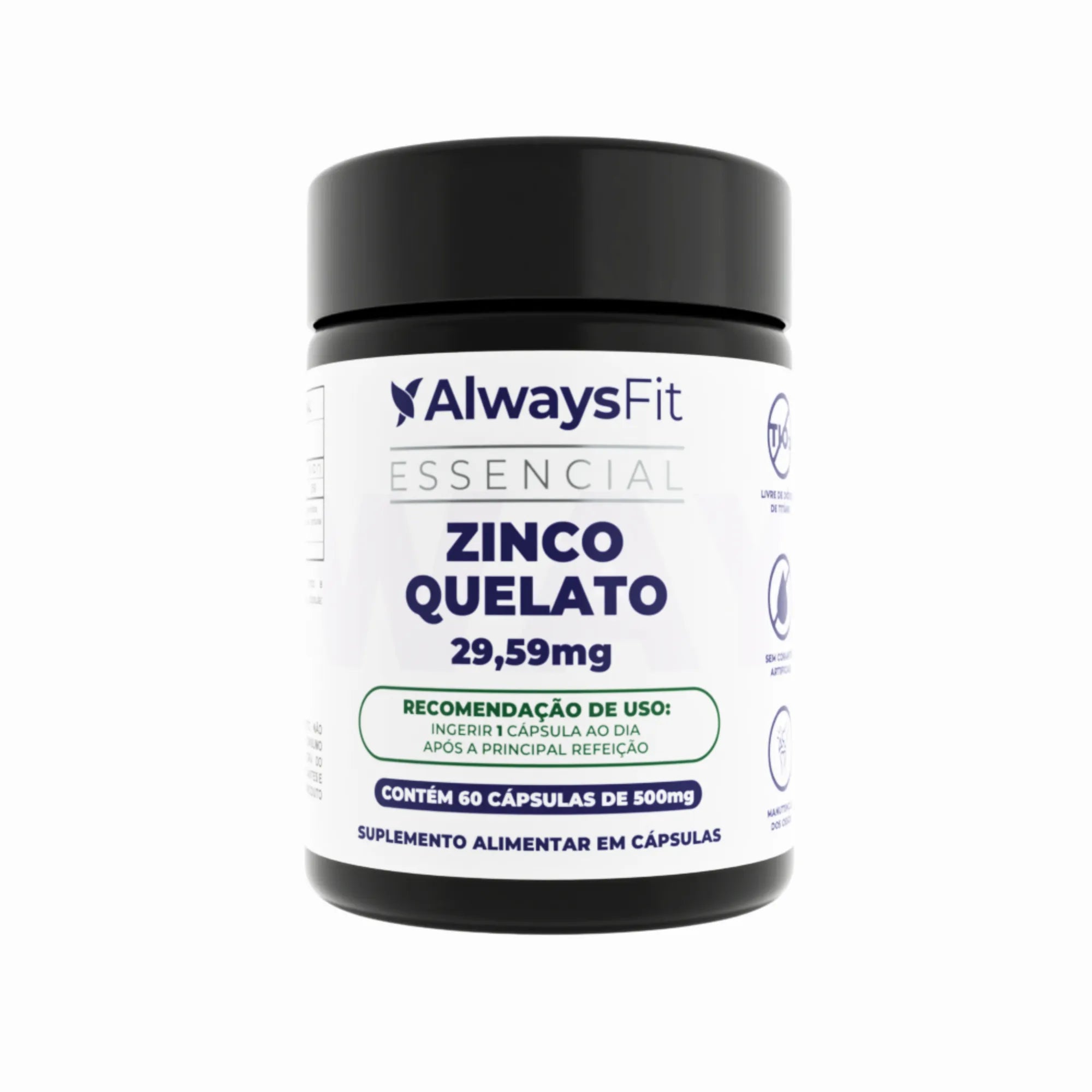 Zinco Quelato (Bisglicinato) — Suplemento alimentar em cápsulas